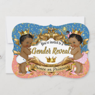 Convite Chá de Revelação do Bebê com Tema Real Africano