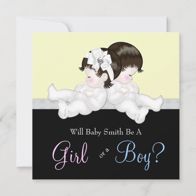 Convite Chá de Revisão do Gênero do Damasco Negro Elegante (Frente)