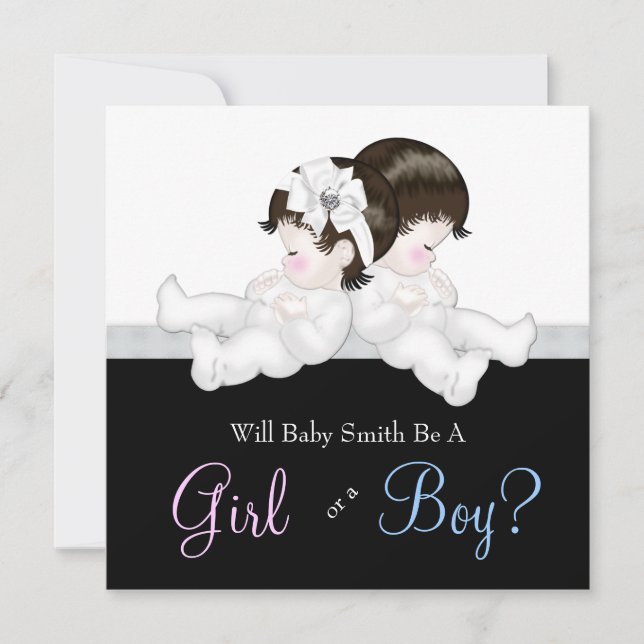 Convite Chá de Revisão do Gênero do Damasco Negro Elegante (Frente)