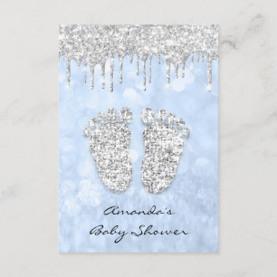 Convite Chá de Silver Drivers Blue Baby Boy Feet