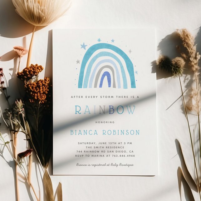 Convite Chá do Garoto Azul-Arco-Íris do Milagre  (Criador carregado)