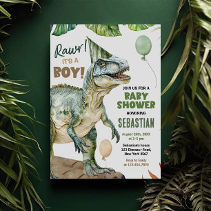 Convite Chá do Jovem Dinossauro da Selva