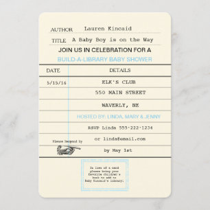 Convite Chá do Livro da Biblioteca de Biblioteca do Baby B