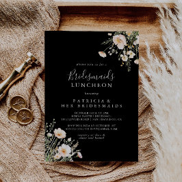 Convite Chá do Lunchee das Bridesmaids Black Wildflower