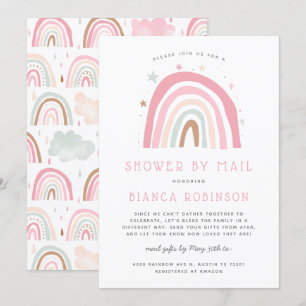 Convite Chá Do Rainbow Por Chá de fraldas De Correio