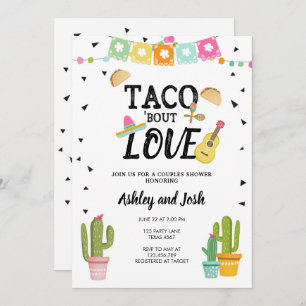 Convite Chá dos casais do cacto do amor do ataque do Taco