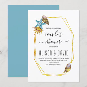 Convite Chá dos casais do casamento de praia do polígono