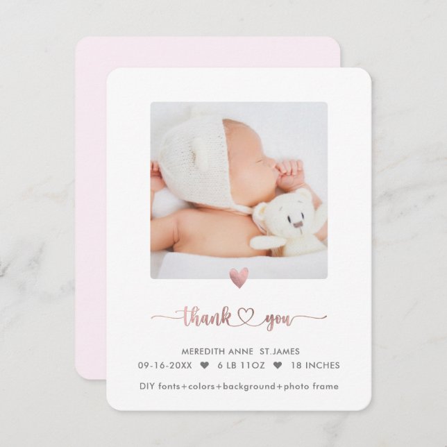 Convite Chá Dourado do Rosa de Faux do ArtsApp Obrigado (Frente/Verso)