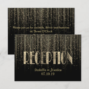 Convite Chá Dourado e preto - Recepção
