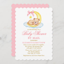 Convite Chá Dourado rosa com barra de aquarelas por e-mail