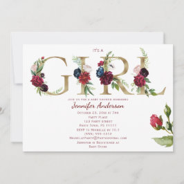 Convite Chá Dourado Rosa Rosa Brilhante