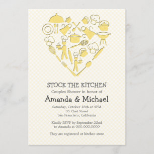 Convite Chá E Casais Amarelos   Existências da cozinha