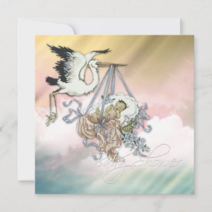 Convite Chá Elegante De Bebê Rosa