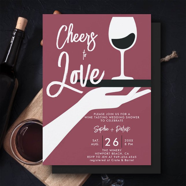 Convite Chá Elegante De Provandos De Vinhos De Vinha, De C (couple shower invitation wedding wine tasting winery casual engagement coed)