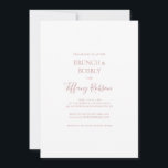 Convite Chá Elegante simples Dourado Brunch e Bubble<br><div class="desc">Este simples e elegante convite para o rosa dourado e chá borbulhante é perfeito para o seu clássico casamento minimalista de ouro rosa. Design apresenta a típica vintage mínima fonte de ouro emboscada contemporânea chic e delicada caligrafia formal romântica. É excelente para primavera, verão, outono ou casamentos de luxo de...</div>