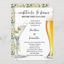 Convite Chá Eucalyptus Dourados Cocktails & Brews