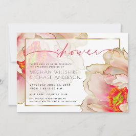 Convite Chá Exótico de Peony Rosa