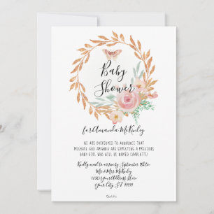 Convite Chá Floral de Rosa Floral Moderno por Email