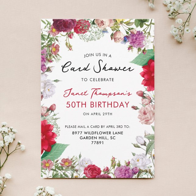 Convite Chá Floral Garden por Mail Birthday (Criador carregado)