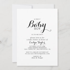 Convite Chá Formal de Bebê da Caligrafia Moderna