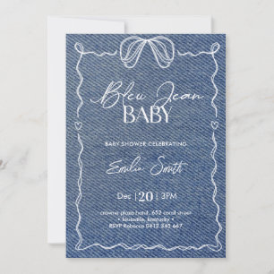 Convite Chá Jean Baby Denim