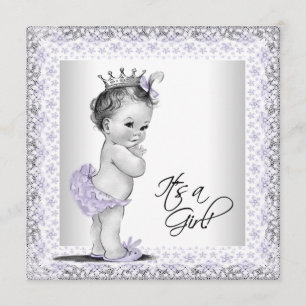 Convite Chá Lavanda Roxo e Cinza