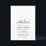 Convite Chá mínimo de Casais brancos e negros<br><div class="desc">Convite para chás modernos apresentando um design simples com o título do evento em uma tipografia de script elegante e seus detalhes de evento em uma fonte sans serif minimalista. Todos os elementos design estão em preto e branco. Este convite chic funciona bem com qualquer estilo de chá de casais....</div>