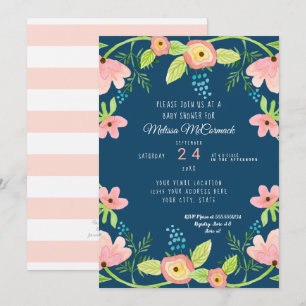 Convite Chá Moderno de Bebê de Watercolor BOHO