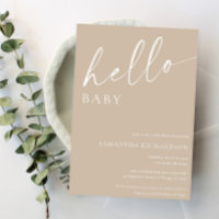 Chá neutro de gênero com saudação de beige minimal