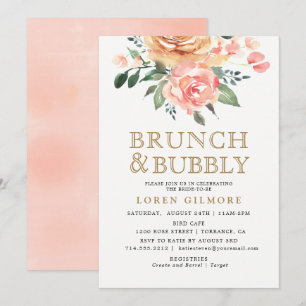Convite Chá nupcial floral da refeição matinal do pêss