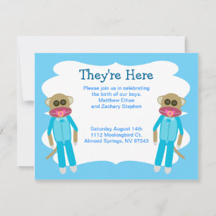 Convite Chá ou lançamento do Boy Twins