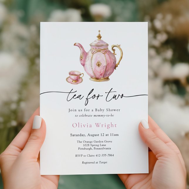 Convite Chá para dois Chás de fraldas do Tea Party (Criador carregado)