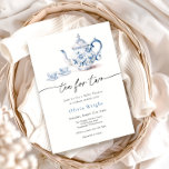 Convite Chá para dois Chás de fraldas do Tea Party<br><div class="desc">Chá de fraldas com um bule de chá de chinoiserie perfeito para uma festa de chá de bebê. Personalize com suas informações para que a noiva seja. Clique em "clicar para personalizar mais" para alterar o estilo,  o tamanho ou a cor da fonte.</div>