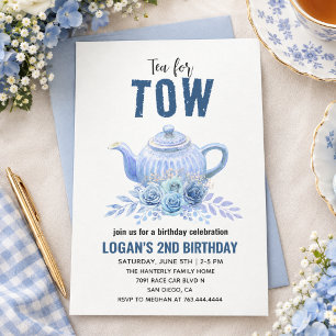 Convite Chá para Dois – Festa de 2º Aniversário Floral