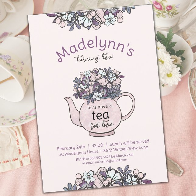 Convite Chá para dois segundos aniversários (Criador carregado)