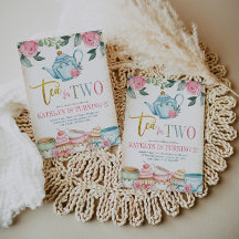 Chá para Dois segundos aniversários Florais