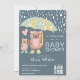 Convite Chá personalizado do CÓDIGO QR do Raindrops Mama &