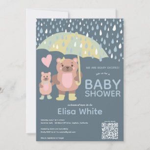 Convite Chá personalizado do CÓDIGO QR do Raindrops Mama &