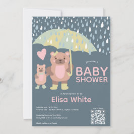 Convite Chá personalizado do CÓDIGO QR do Raindrops Mama &
