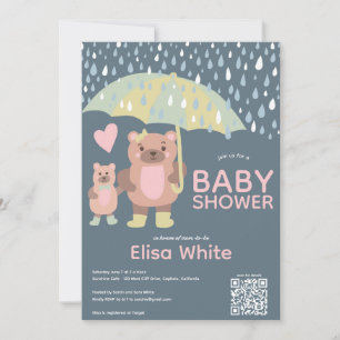 Convite Chá personalizado do CÓDIGO QR do Raindrops Mama &