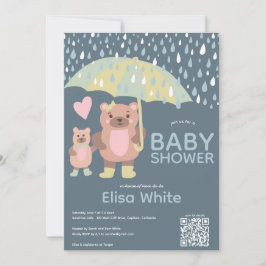 Convite Chá personalizado do CÓDIGO QR do Raindrops Mama &
