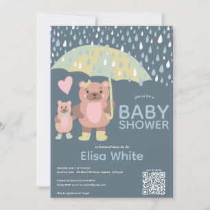 Convite Chá personalizado do CÓDIGO QR do Raindrops Mama &