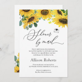 Convite Chá Por Mail Elegante Chic Sunflower Eucalyptus