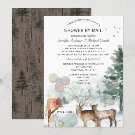 Convite Chá por Mail Forest Woodland Girl Baby