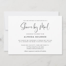 Convite Chá preto e branco elegante e moderno por correio