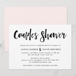 Convite Chá preto e branco moderno dos casais do desejo  