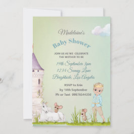 Convite Chá Prince Unicorn Crown Baby Boy