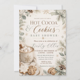 Convite Chá Quente de Chocolate & Cookies Baby Shower