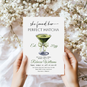 Convite Chá Revelação Nupcial Moderna Encontrou Seu Matcha