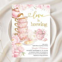 Chá Rosa Floral Amor Está a Fermentar Chá de Noiva